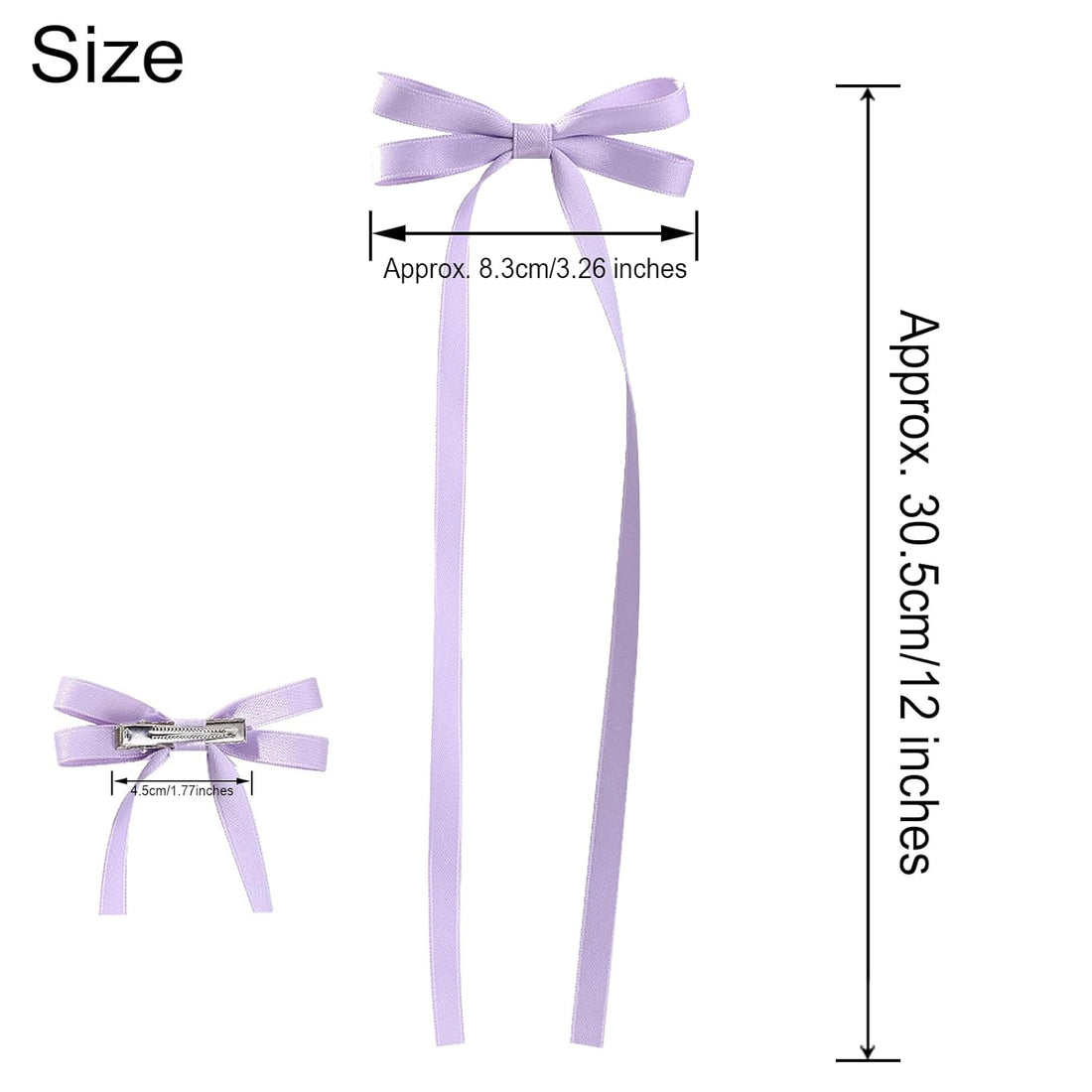 Nova Glam Essentials 8-Piece Double Hair Bows - Long Tassel Ribbon Hair Clips for Women & Girls (Y2K Kawaii Hair Accessories, 4 Colors)