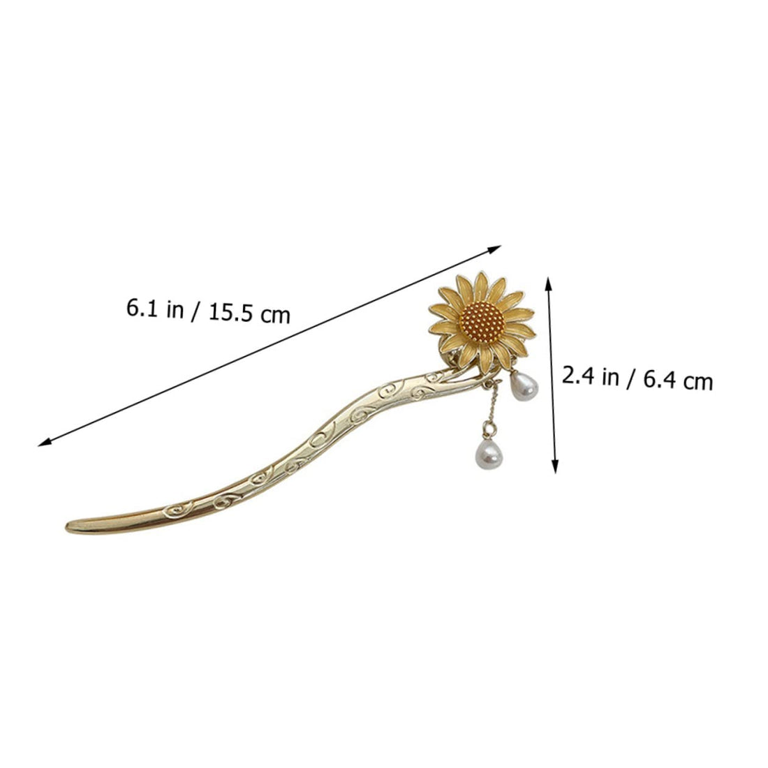 Nova Glam Essentials Floral Tassel Hair Stick - Decorative Japanese Hair Chopstick for Buns & Updos (Silver Alloy, 6.09")