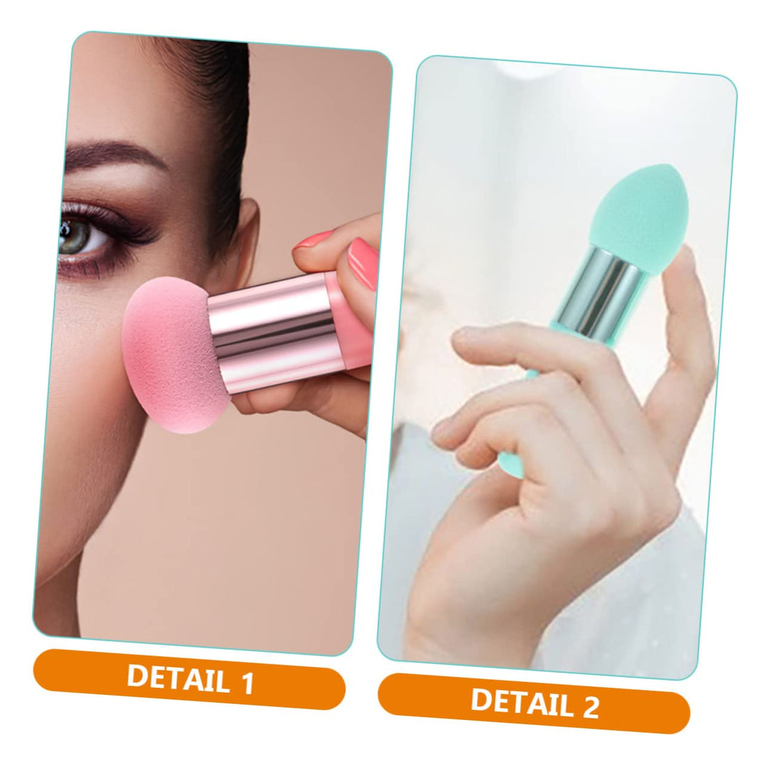 Nova Glam Essentials 6-Piece Makeup Sponge Pen Set - Ergonomic Beauty Puffs for Foundation, Concealer & Powder (Pink)