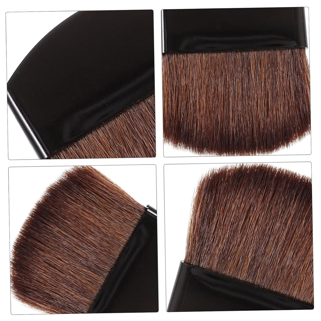 Nova Glam Essentials 4-Piece Mini Blush & Highlighter Set - Half-Moon Precision Brushes for Nose Contour, Blush & Powder (Travel Size)