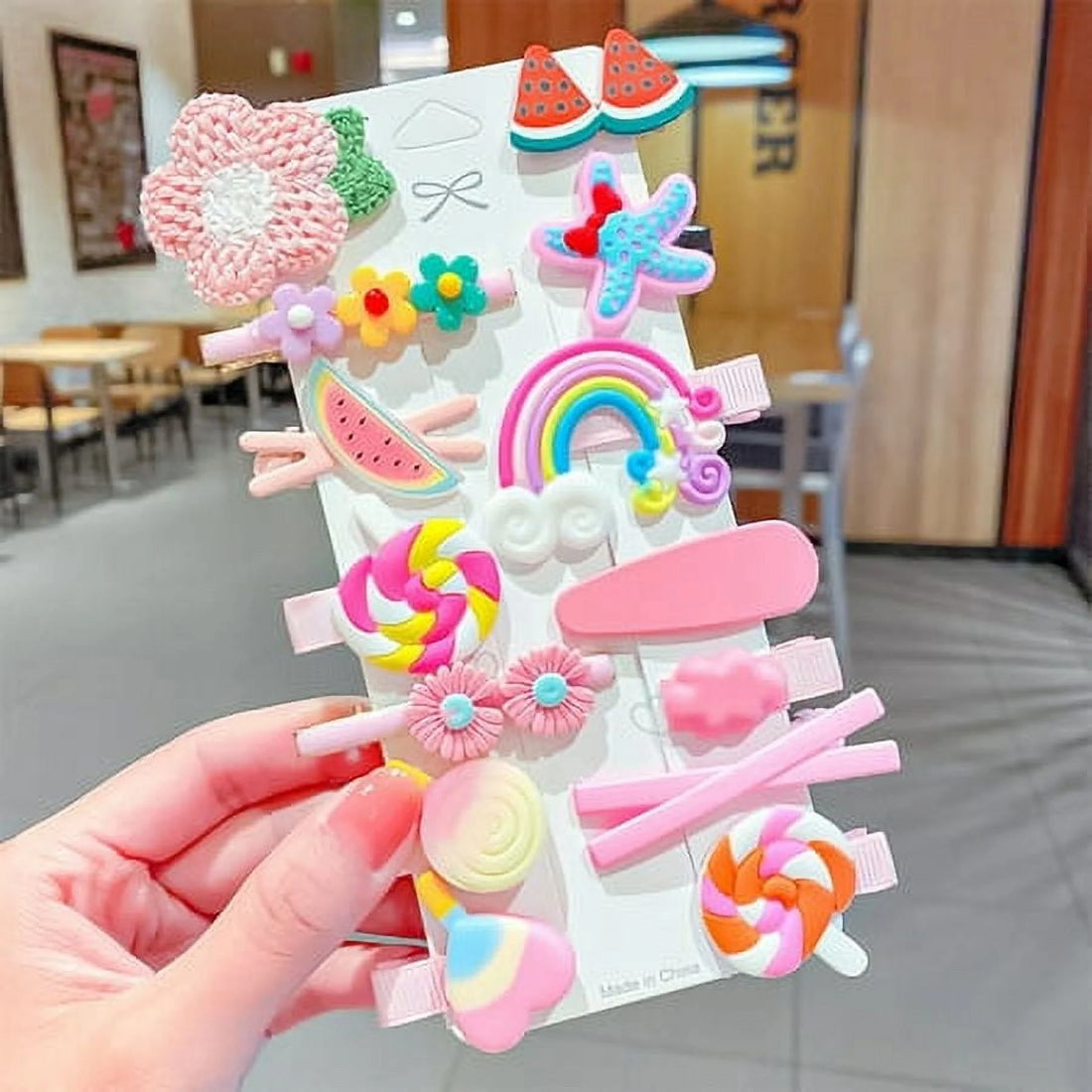 Nova Glam Essentials 42-Piece Baby Hair Clips Set - Resin Barrettes with Animals, Flowers & Rainbows for Girls (Gentle-Grip Design)