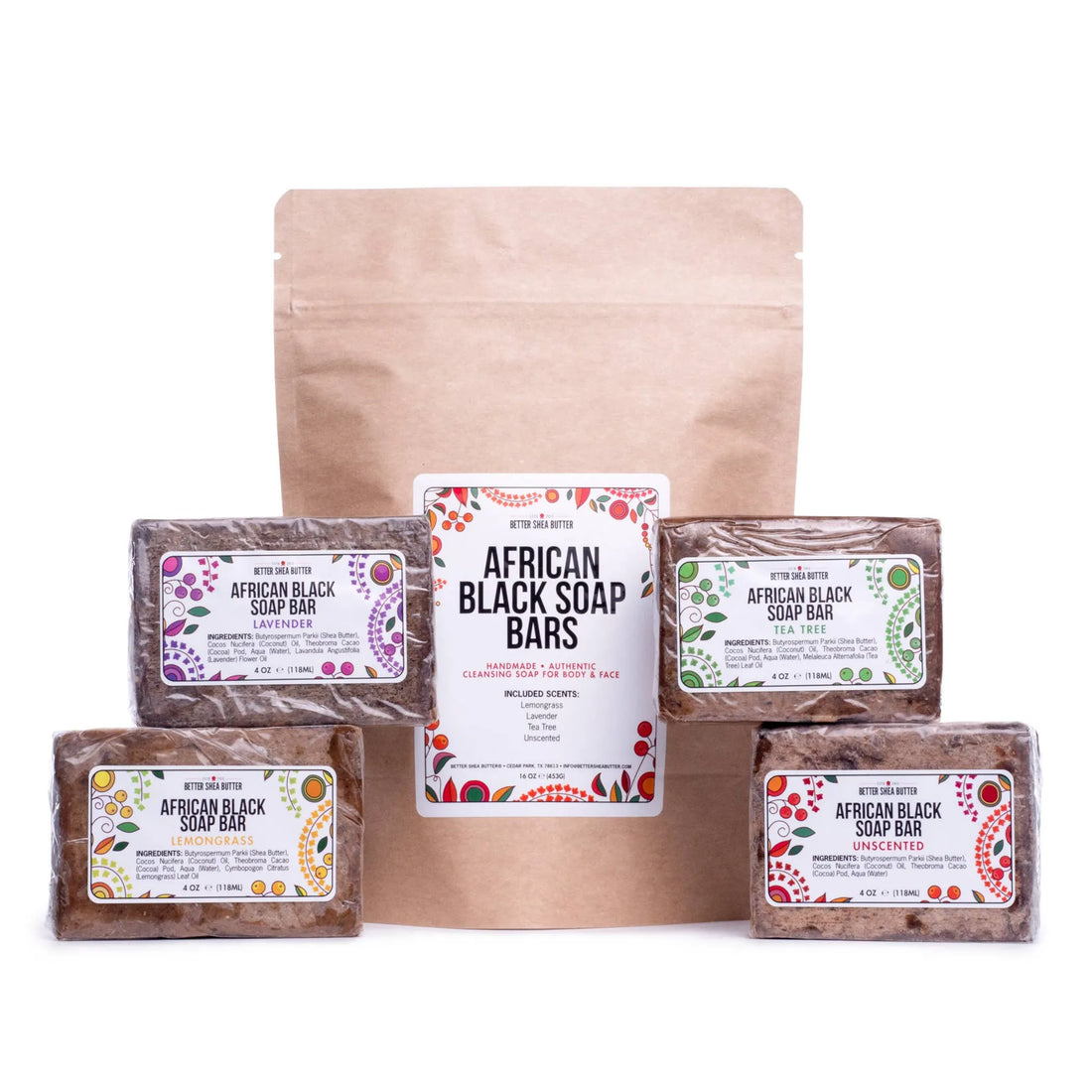 African Black Soap Bar Set