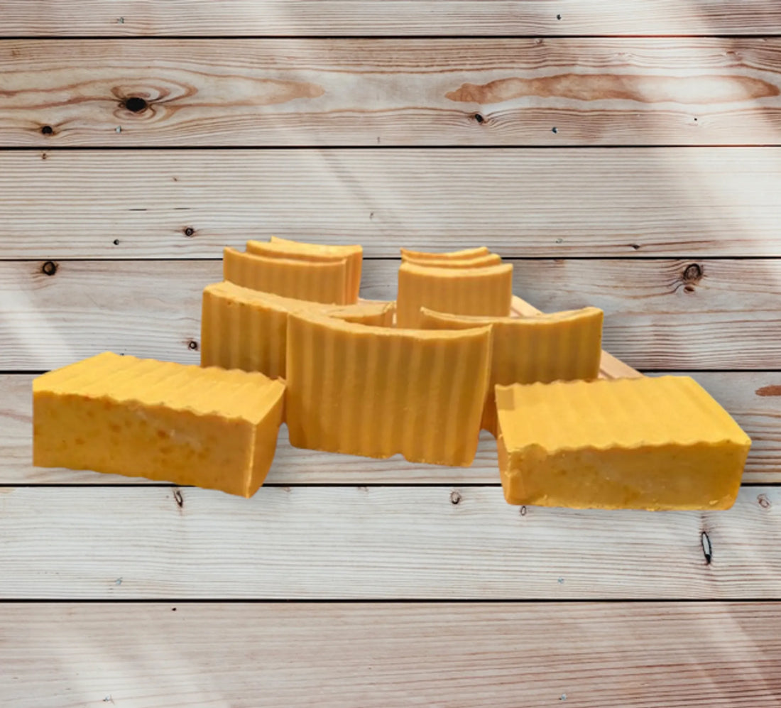 Raw Turmeric Powder and Orange Oil Goats Milk Soap