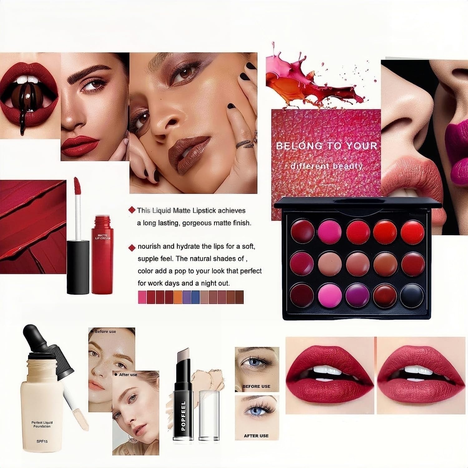 Comprehensive 27-Piece Makeup Kit for Women Featuring Eyebrow Pencil, Eyeliner, Eyeshadow, Mascara, Foundation, Concealer, Lip Gloss, Lipstick, and Brushes (Mkit-04)