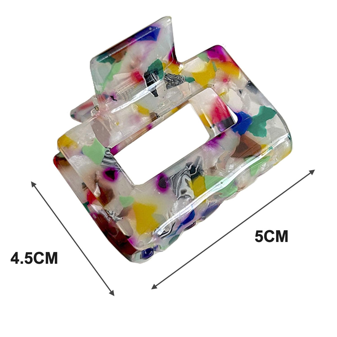 Nova Glam Essentials 8-Piece Square Hair Claw Clips - Medium Tortoise Shell Barrettes with Non-Slip Grip for Women