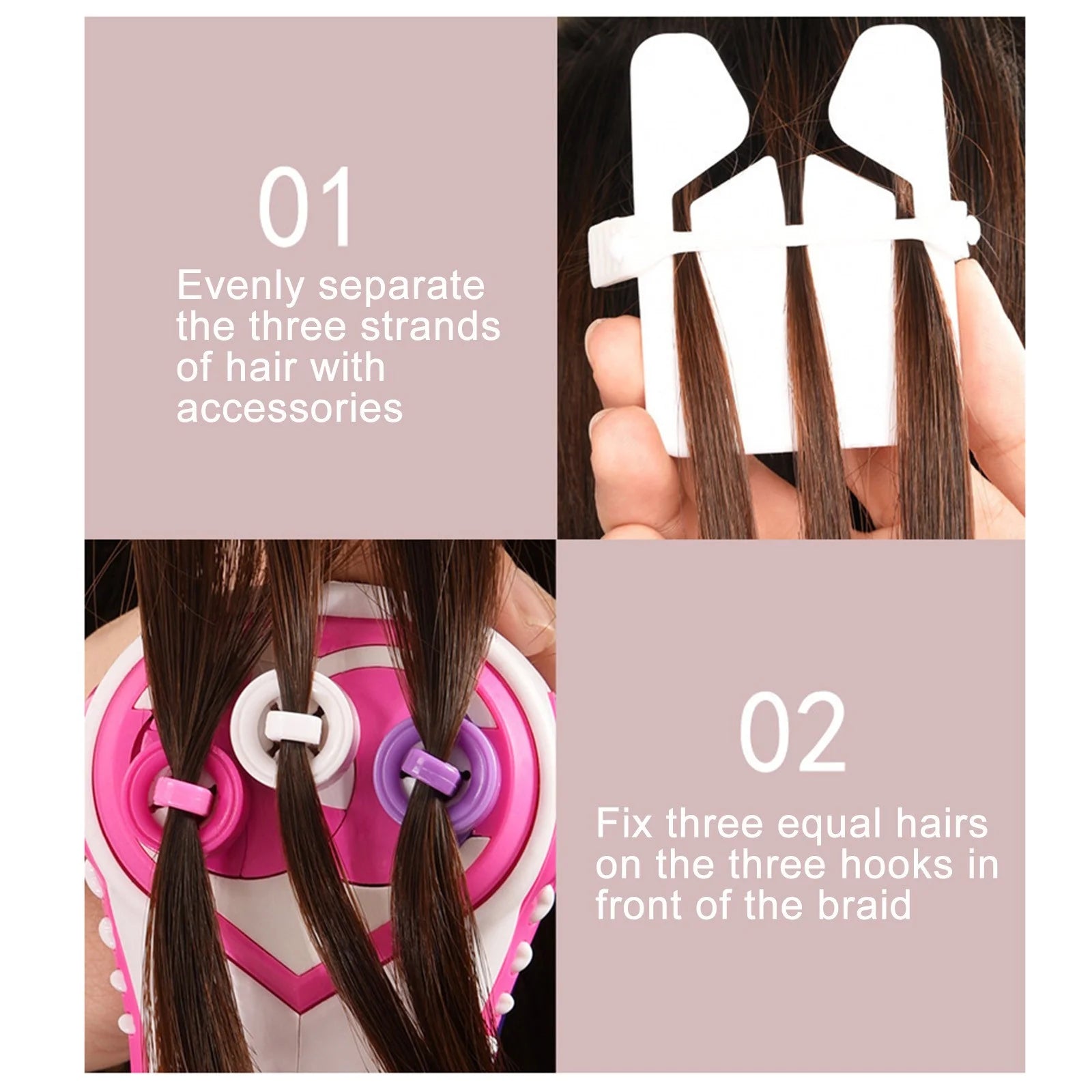 Nova Glam Essentials Automatic Hair Braiding Tool - Electric Hair Twister Machine with Accessories for Quick & Easy Braids (Battery Powered)