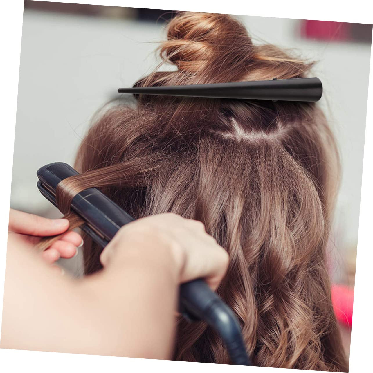 Nova Glam Essentials 8-Piece Professional Duckbill Clips - Seamless Metal Hair Partitioning Clips for Styling & Cutting 