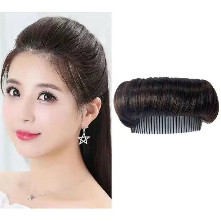 Nova Glam Essentials Invisible Volume Lift Hair Clips - Fluffy Synthetic Hair Bun for Instant Root Lift & Volume (Undetectable Wear)