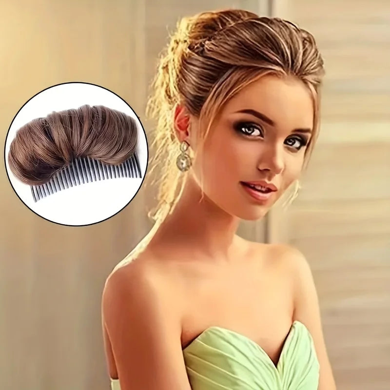 Nova Glam Essentials Invisible Volume Lift Hair Clips - Fluffy Synthetic Hair Bun for Instant Root Lift & Volume (Undetectable Wear)