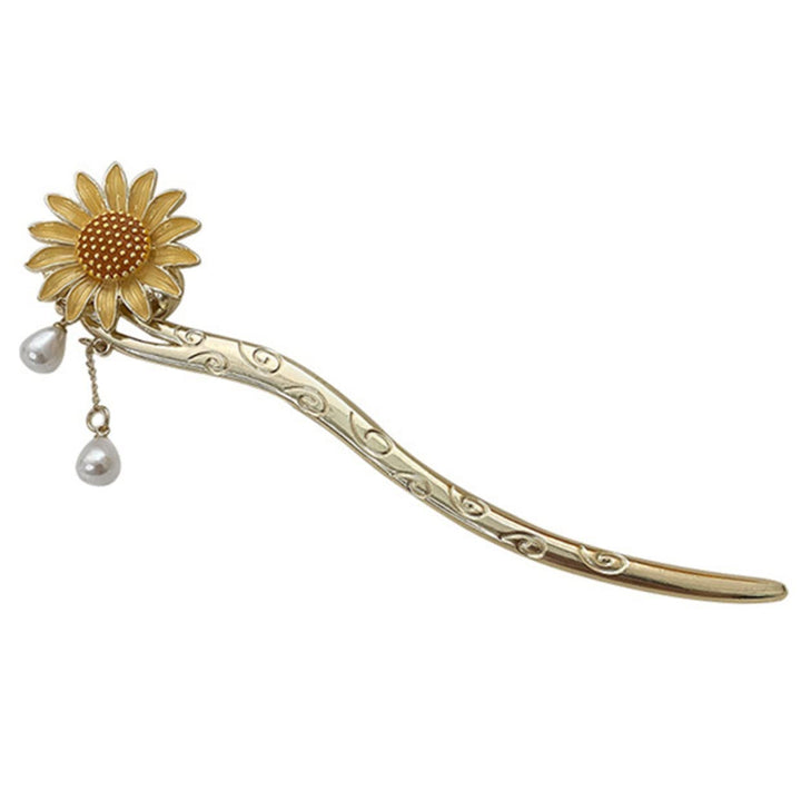 Nova Glam Essentials Floral Tassel Hair Stick - Decorative Japanese Hair Chopstick for Buns & Updos (Silver Alloy, 6.09")