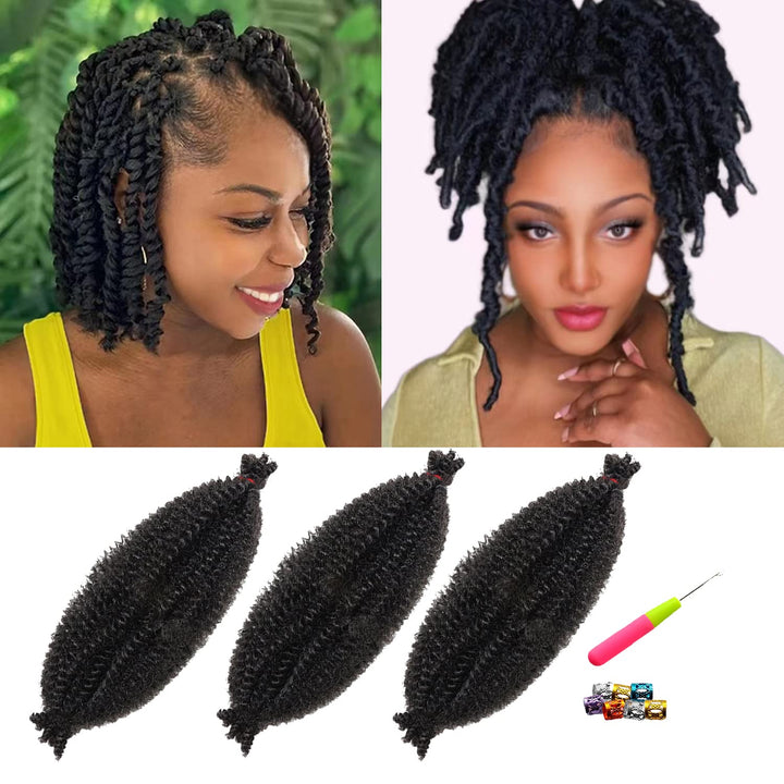 Nova Glam Essentials 10-Inch Marley Braiding Hair - 3-Pack Soft Faux Locs & Twist Hair (Color 1B) for Crochet Styles