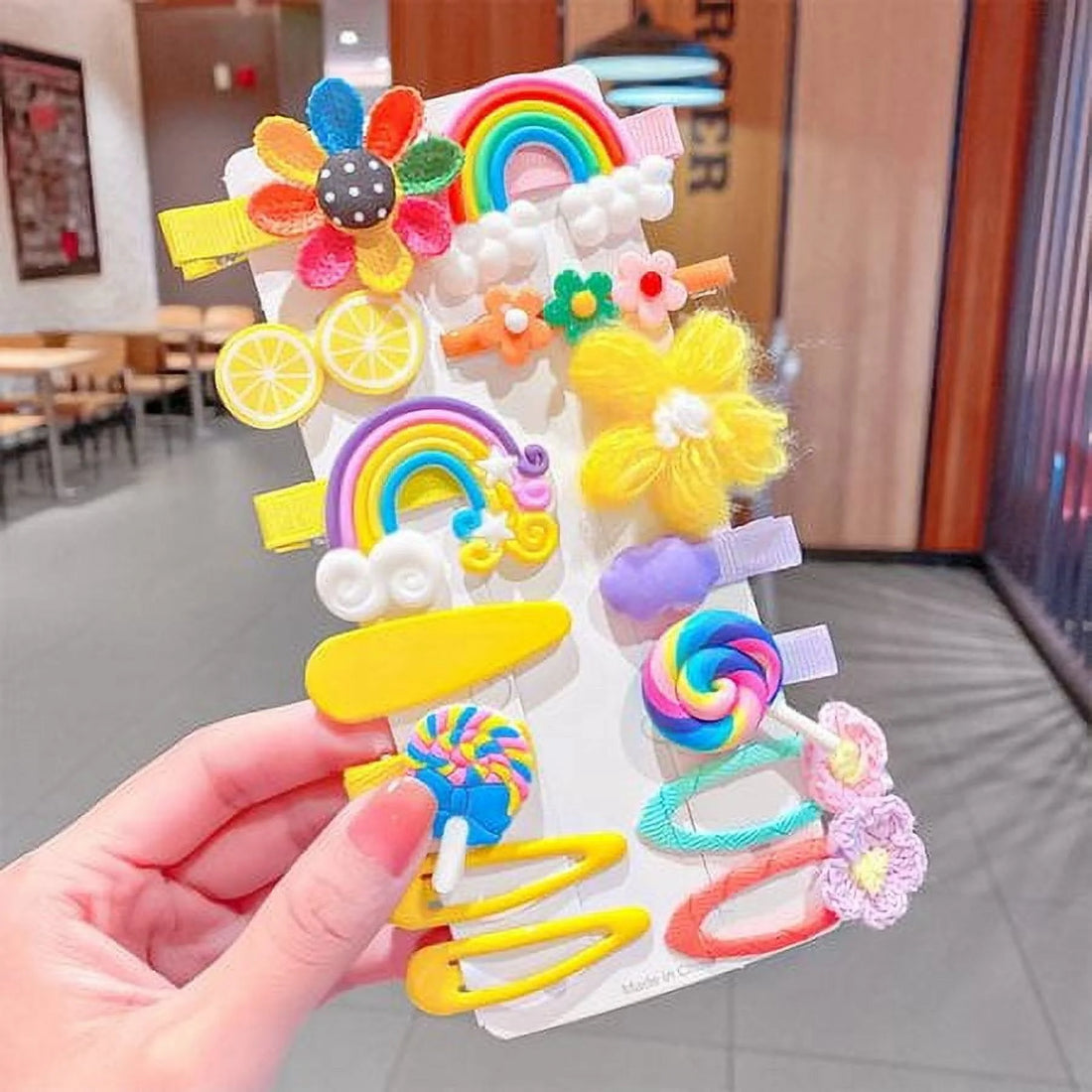 Nova Glam Essentials 42-Piece Baby Hair Clips Set - Resin Barrettes with Animals, Flowers & Rainbows for Girls (Gentle-Grip Design)
