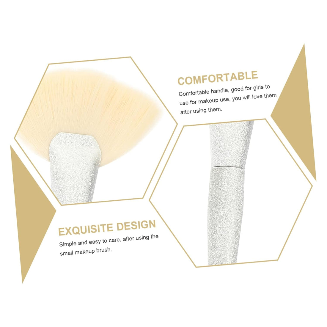 Nova Glam Essentials 5-Piece Eye & Lip Brush Set - Professional Blending, Shader & Precision Tools with White Handles (Travel Size)