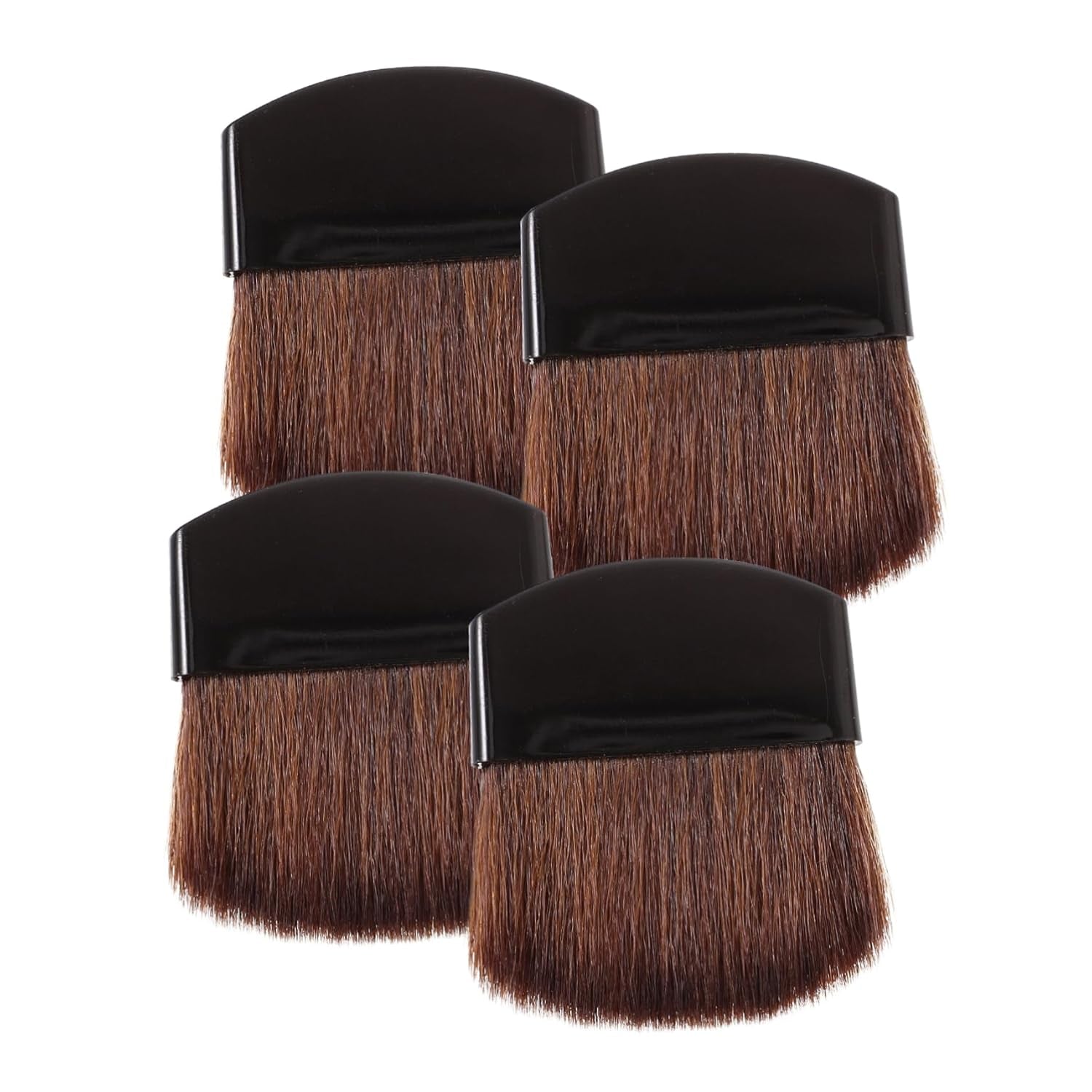 Nova Glam Essentials 4-Piece Mini Blush & Highlighter Set - Half-Moon Precision Brushes for Nose Contour, Blush & Powder (Travel Size)