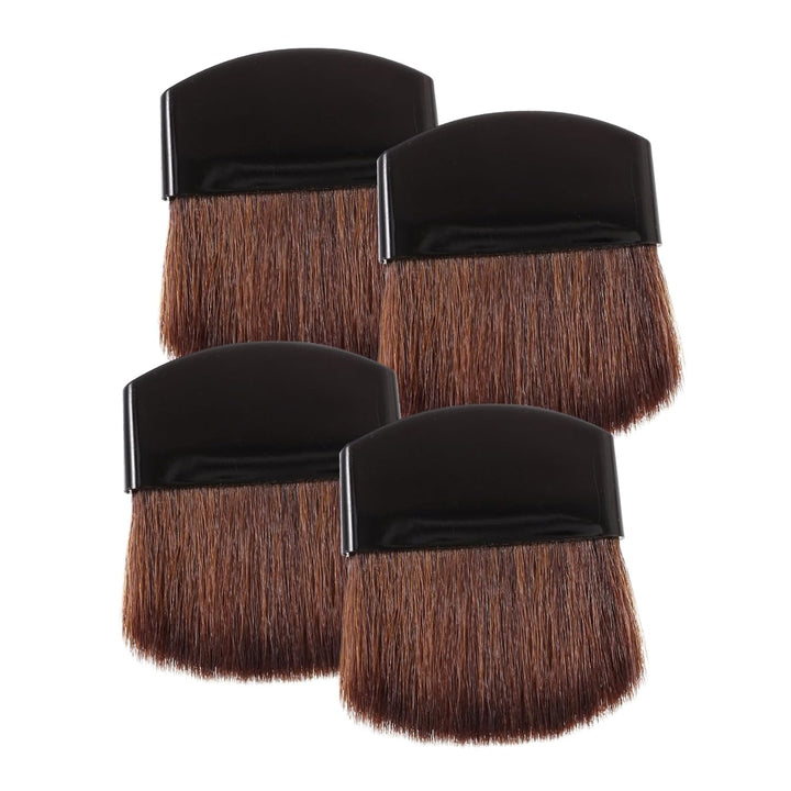 Nova Glam Essentials 4-Piece Mini Blush & Highlighter Set - Half-Moon Precision Brushes for Nose Contour, Blush & Powder (Travel Size)