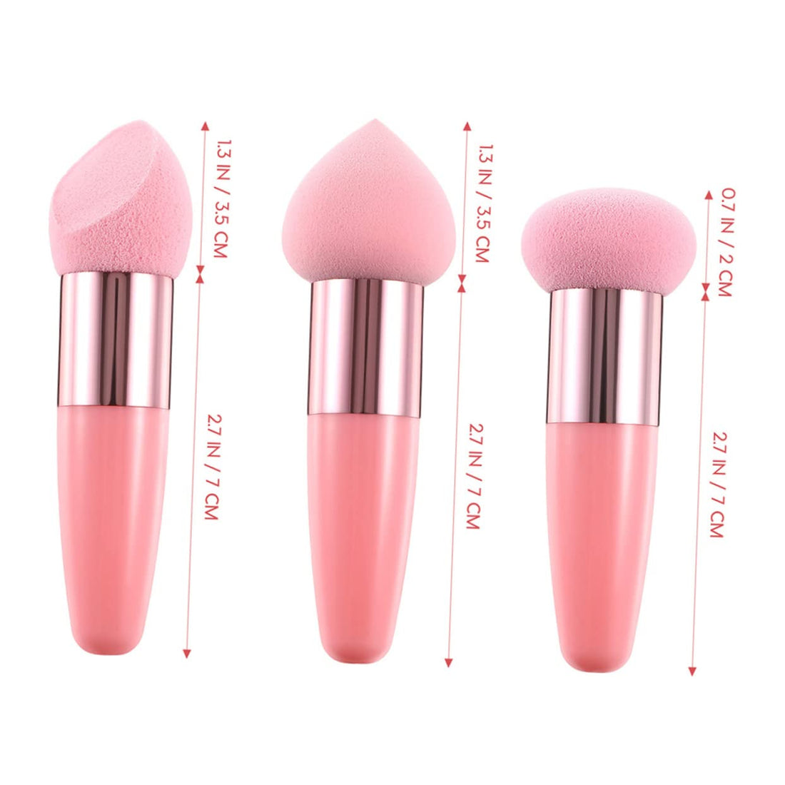 Nova Glam Essentials 6-Piece Makeup Sponge Pen Set - Ergonomic Beauty Puffs for Foundation, Concealer & Powder (Pink)