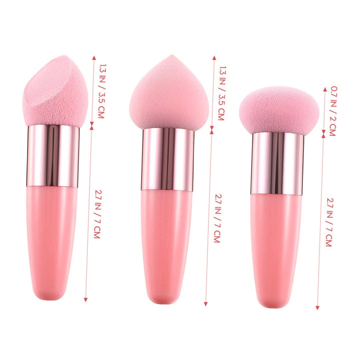 Nova Glam Essentials 6-Piece Makeup Sponge Pen Set - Ergonomic Beauty Puffs for Foundation, Concealer & Powder (Pink)