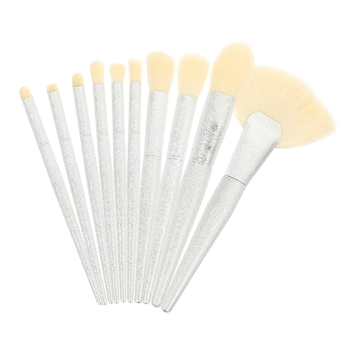 Nova Glam Essentials 5-Piece Eye & Lip Brush Set - Professional Blending, Shader & Precision Tools with White Handles (Travel Size)