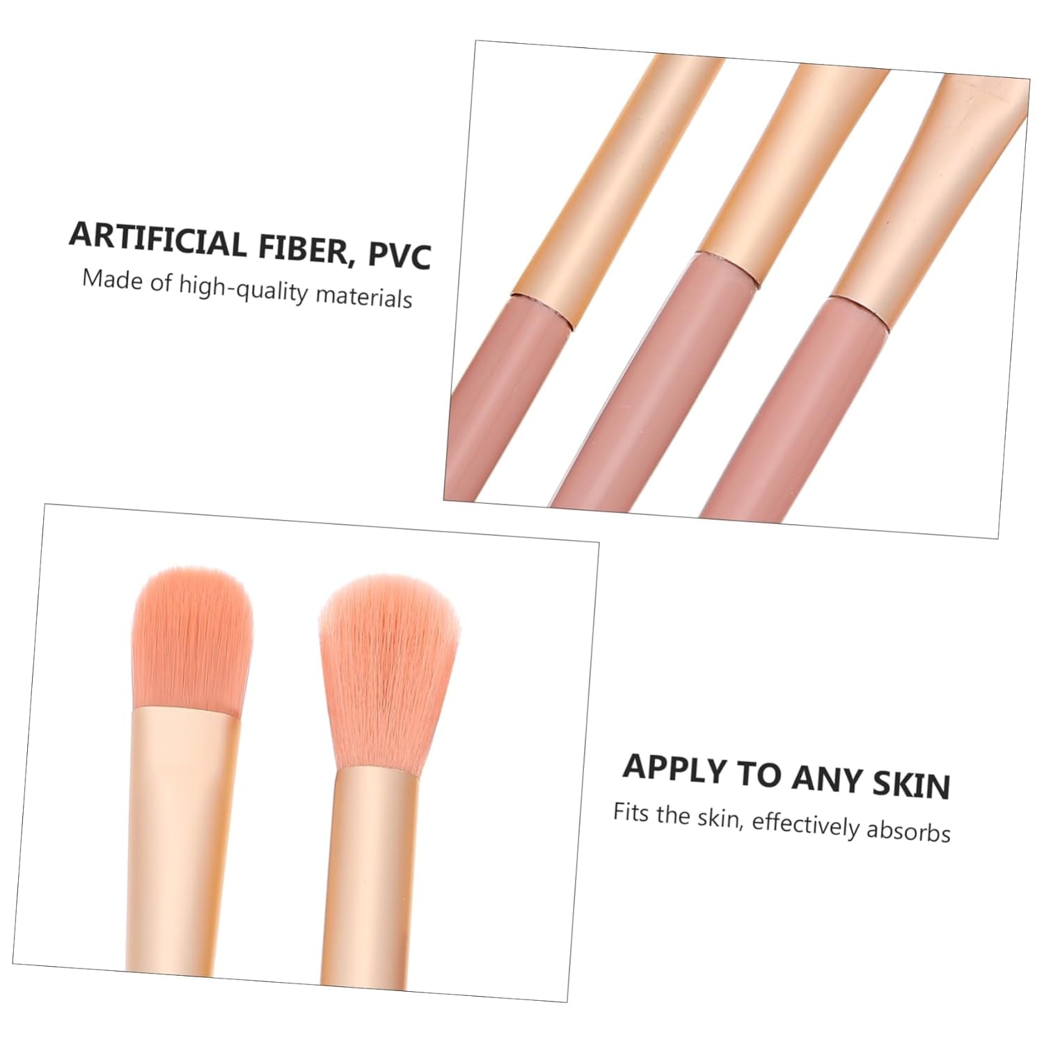 Nova Glam Essentials 8-Piece Travel Brush Set - Compact Case with Soft Bristles for Loose Powder & Blush (PVC-Free)