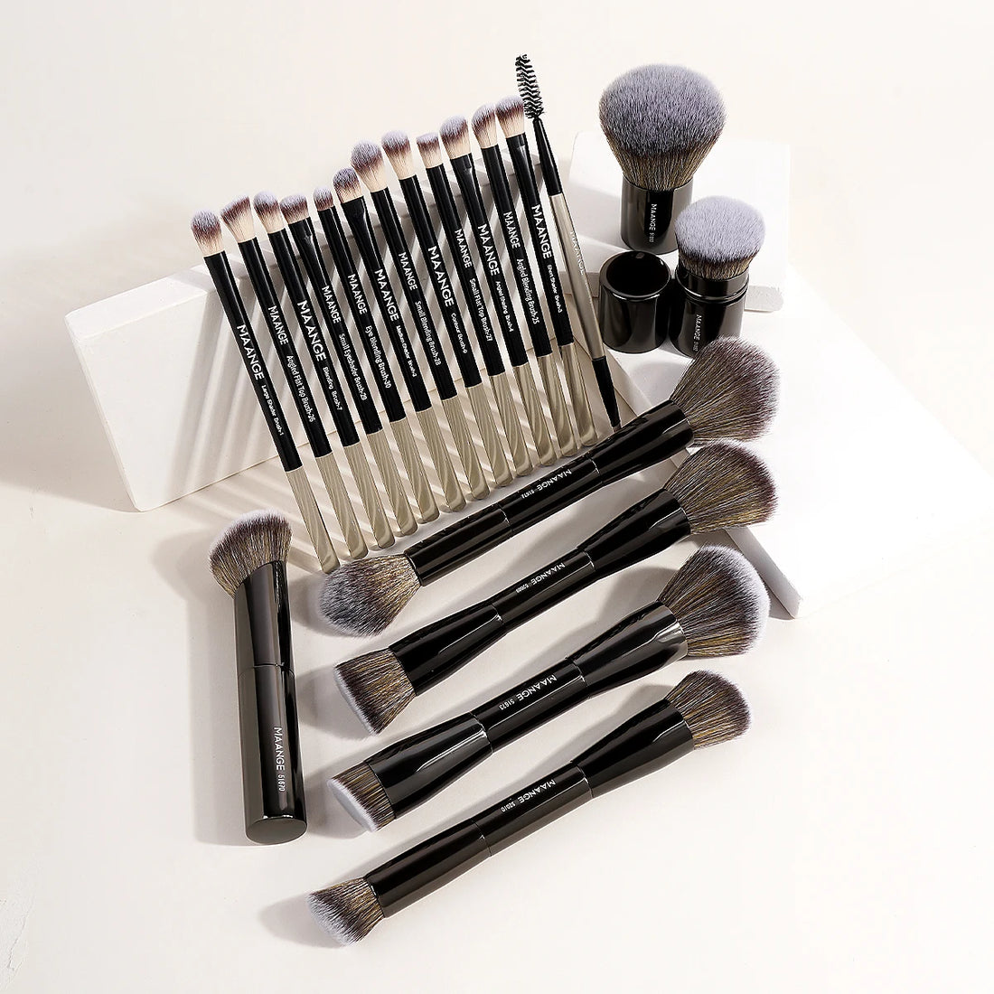 Nova Glam Essentials 20-Piece Double-Ended Brush Set – Compact Travel Makeup Kit