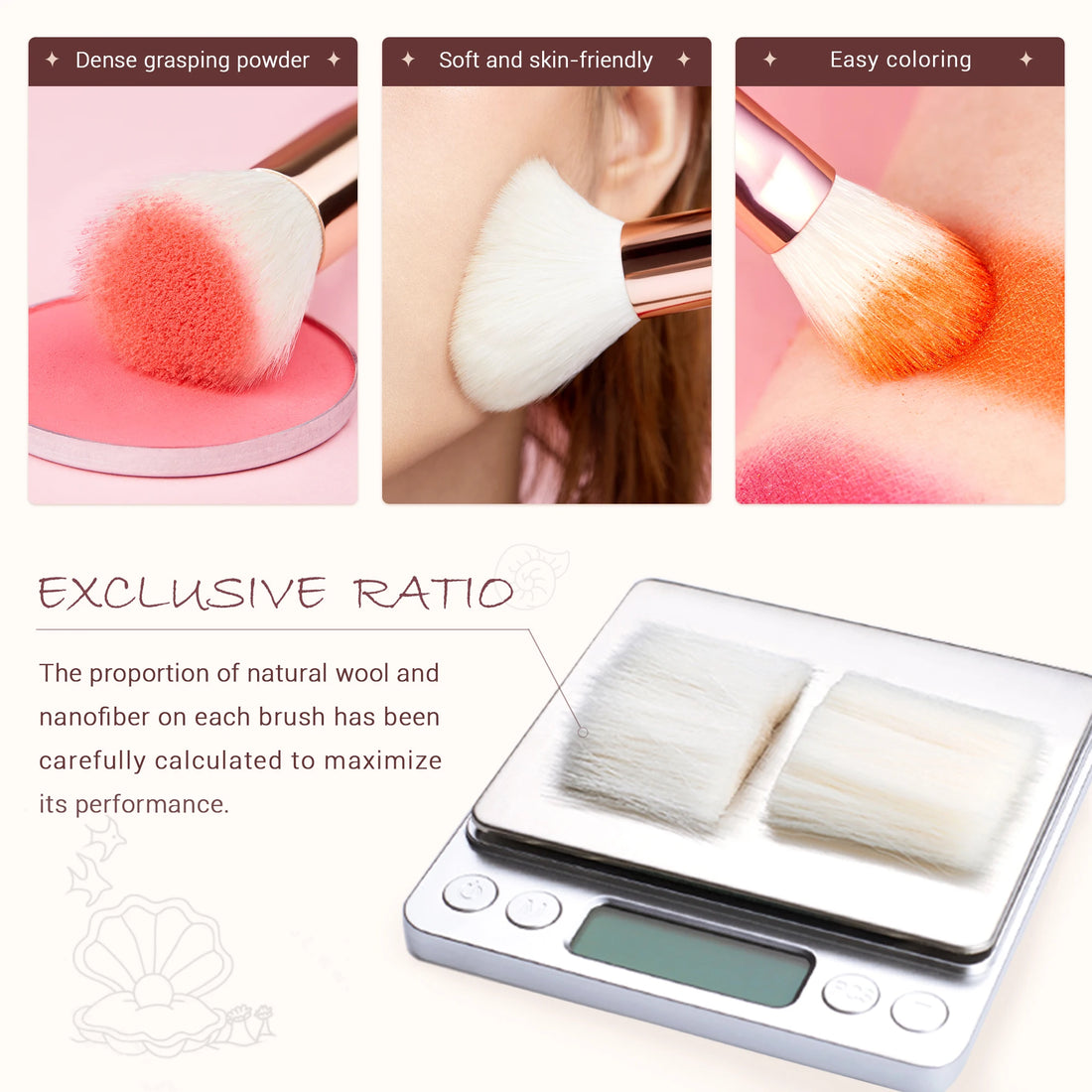 Nova Glam Essentials 25-Piece Luxury Brush Set – Rose Gold Ferrules & Pearl-White Handles