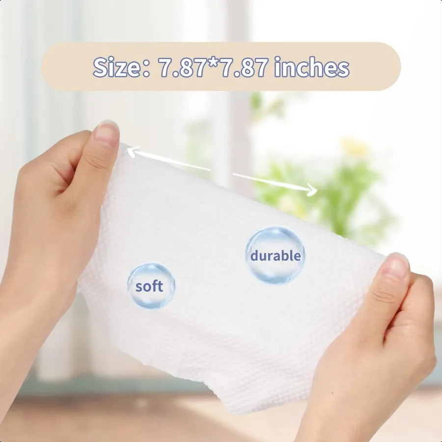 Nova Glam Essentials 100% Cotton Disposable Face Towels – Biodegradable Ultra-Soft Facial Tissues for Makeup Removal & Skincare