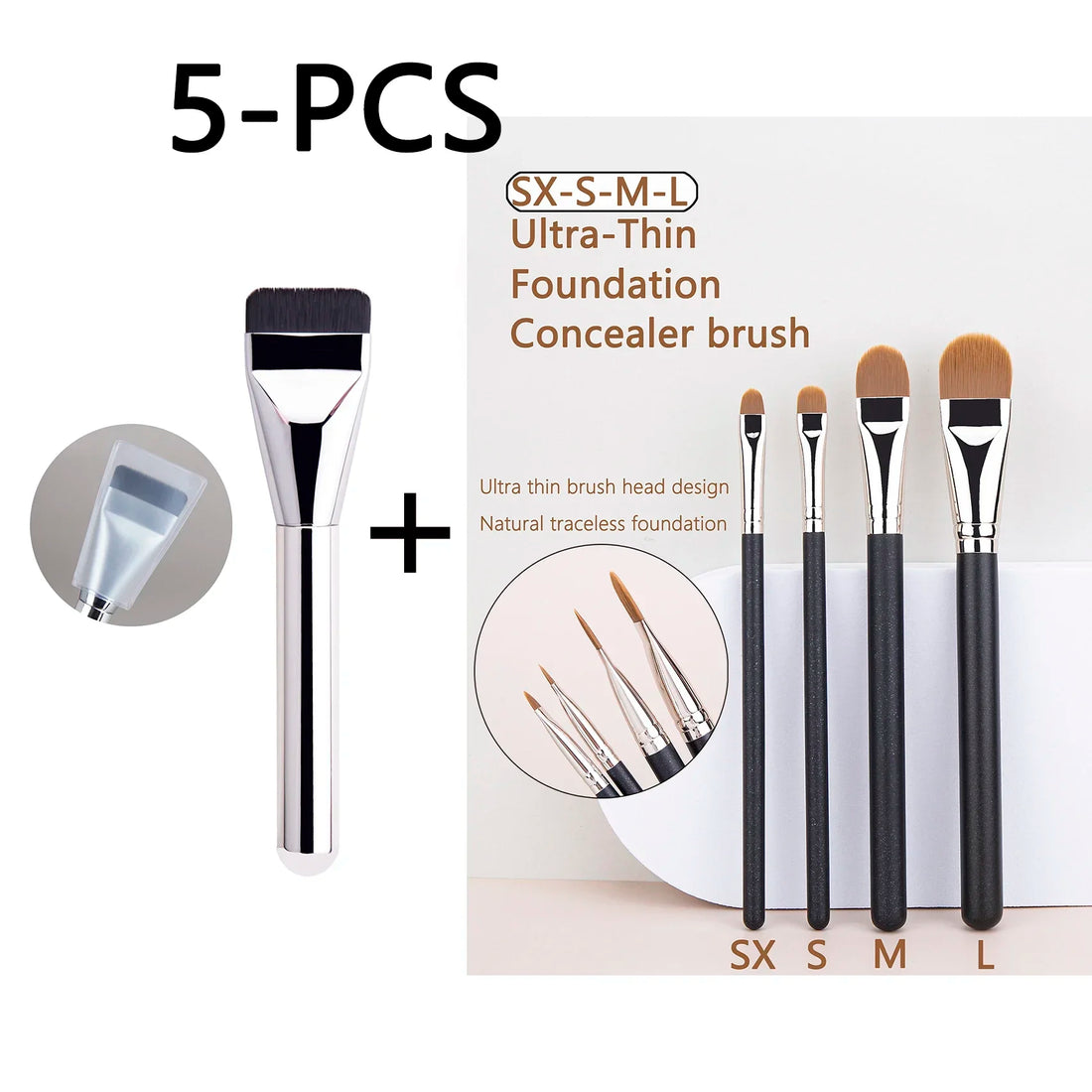 Nova Glam Essentials Ultra-Thin Contour Brush – Precision Flat Foundation & Cream Blending Tool