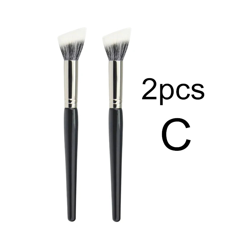 Nova Glam Essentials Dual-Fiber Stippling Brush – Goat & Synthetic Hair for Multi-Use Makeup