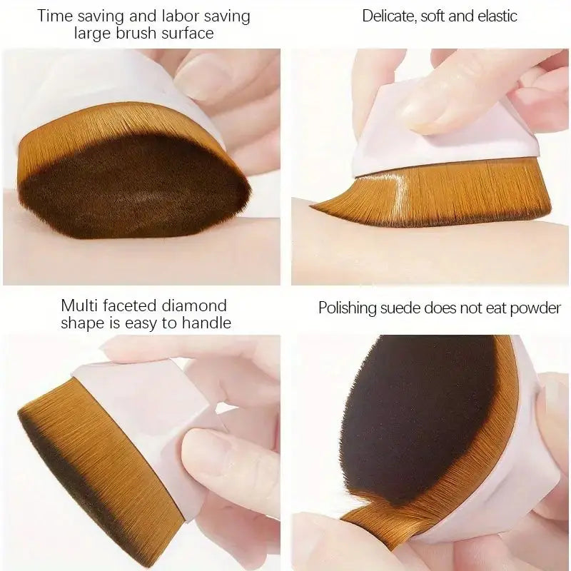 Nova Glam Essentials Kabuki Tanning Brush – Silicone Cleaning Pad & Self-Tanner Applicator