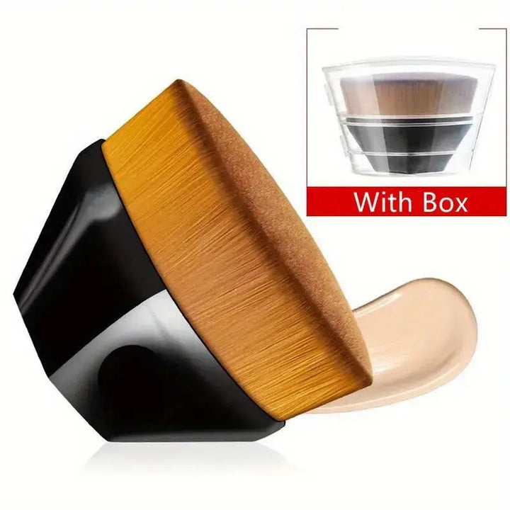 Nova Glam Essentials Kabuki Tanning Brush – Silicone Cleaning Pad & Self-Tanner Applicator
