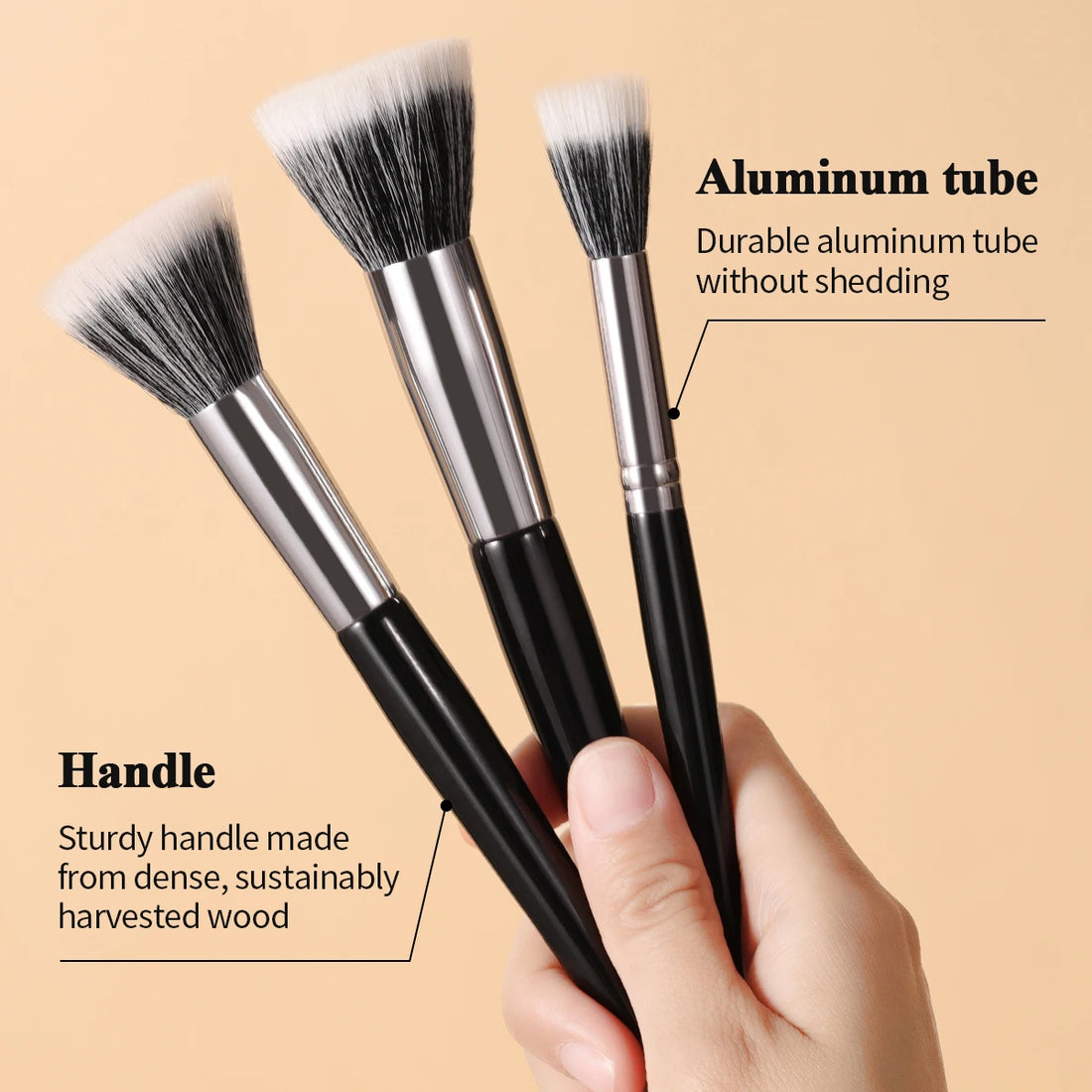 Natural Goat Hair Bristles – Soft, Streak-Free Makeup Blending
