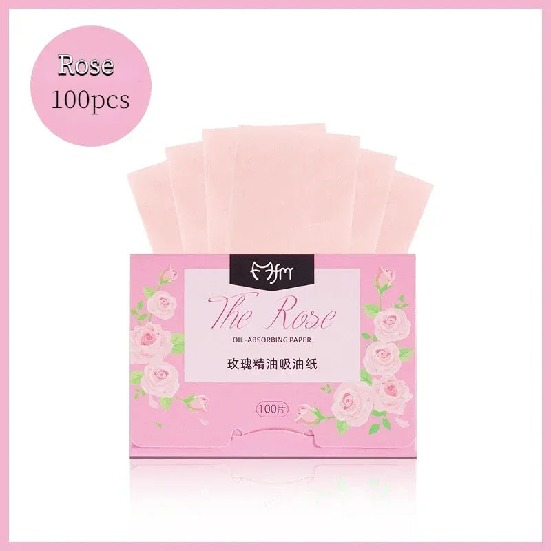 100Pcs Face Oil-absorbing Paper Face Wipes Facial Cleanser Protable Oil Control Oil-absorbing Sheets Blotting Tissue Makeup Tool