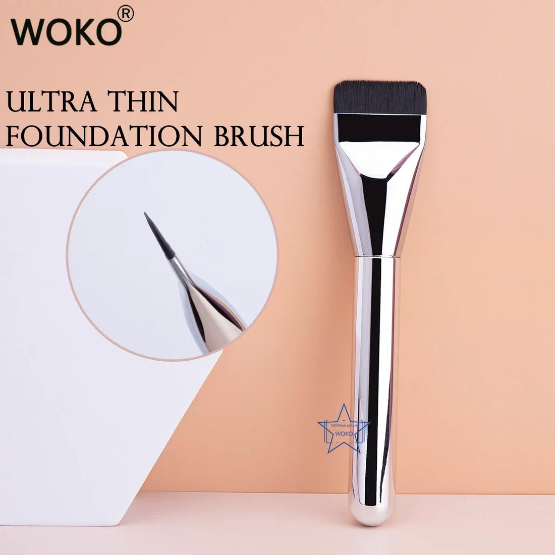 Nova Glam Essentials Ultra-Thin Contour Brush – Precision Flat Foundation & Cream Blending Tool