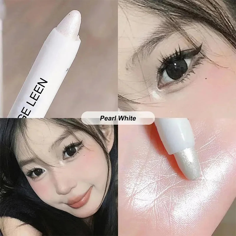 Nova Glam Essentials Double-Ended Silkworm Makeup Pen - Waterproof Nude Contour Liner & Shimmer Highlighter for Eyes, Nose & Brows
