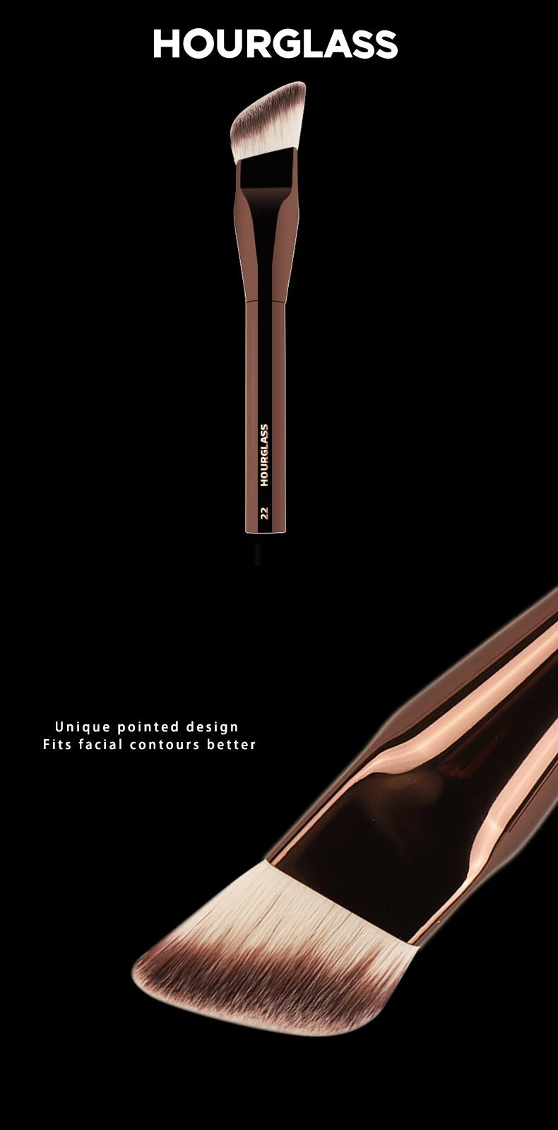 Nova Glam Essentials Angled Foundation Brush – Synthetic Bristles for Liquid & Cream Blending