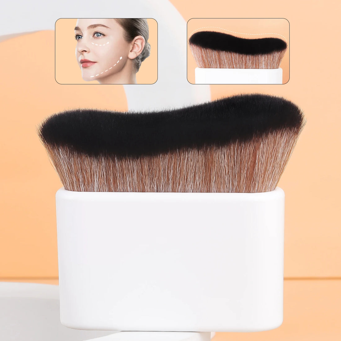 Nova Glam Essentials Wave Foundation Brush – Ergonomic Wavy Design for Streak-Free Blending