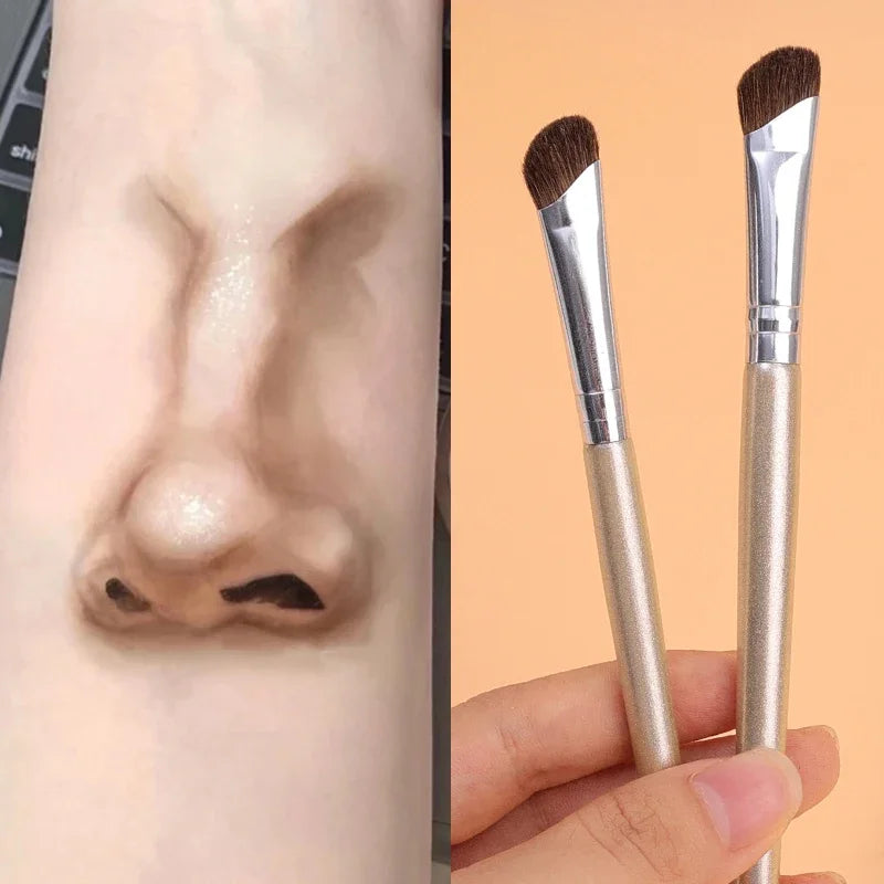 Nova Glam Essentials Flat Angled Nose Contour Brush – Sickle Curve Design for Precision Sculpting