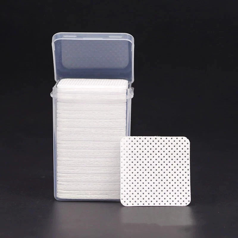 200PCS/Box Eyelash Glue Cleaning Cotton Pads Multi-Shape Lint-Free Gel Nail Polish Remover Cotton Wipes Removal Manicure Tools