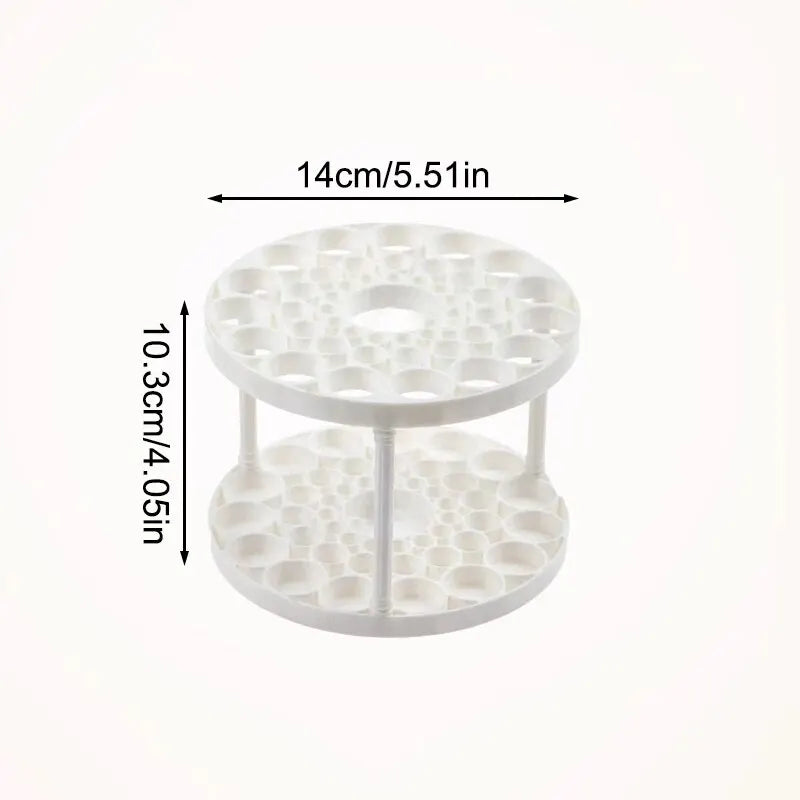 Nova Glam Essentials Rotating Makeup Brush Rack – Acrylic Tiered Storage Organizer