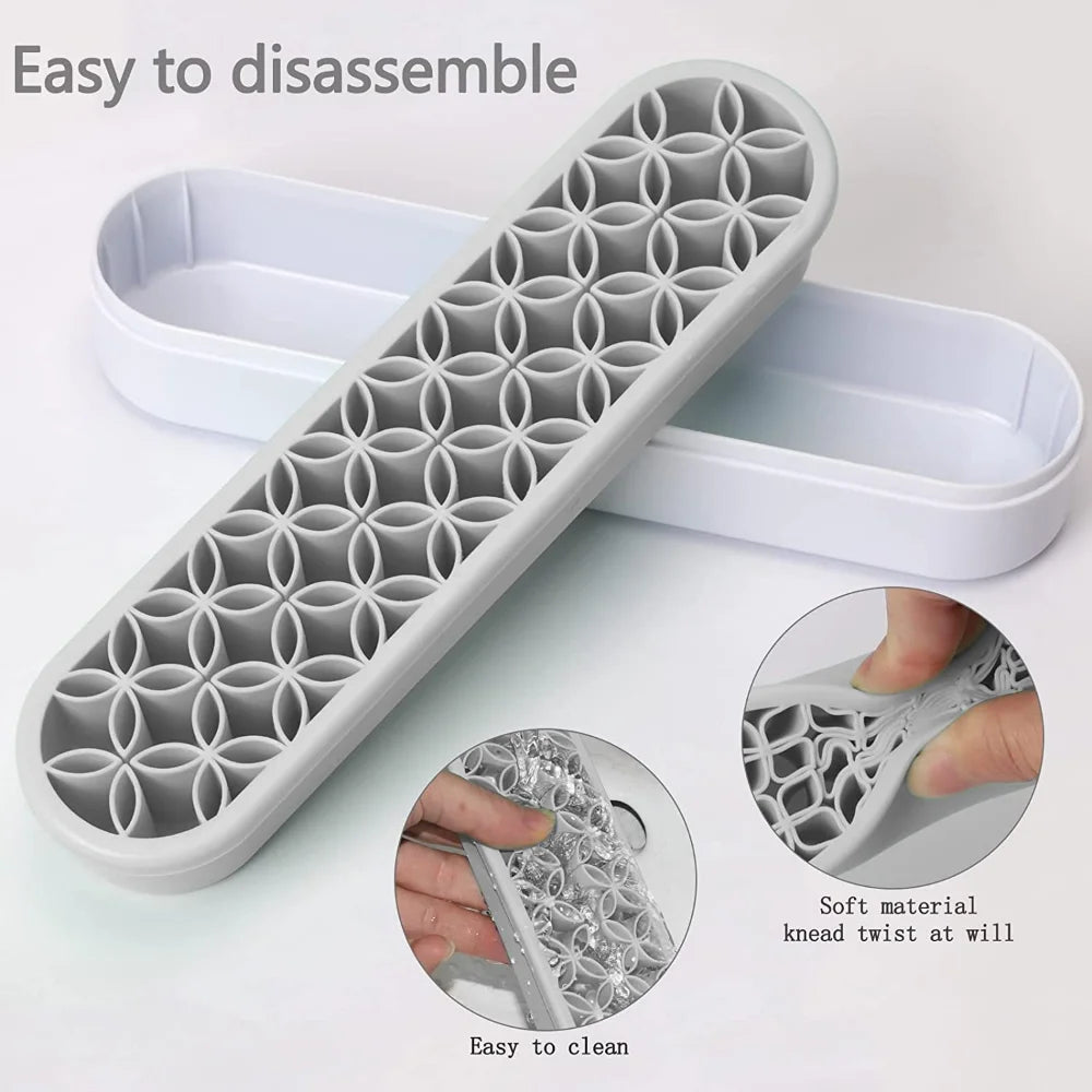 Nova Glam Essentials Silicone Brush Organizer – Multi-Size Holes for Brushes & Nail Tools