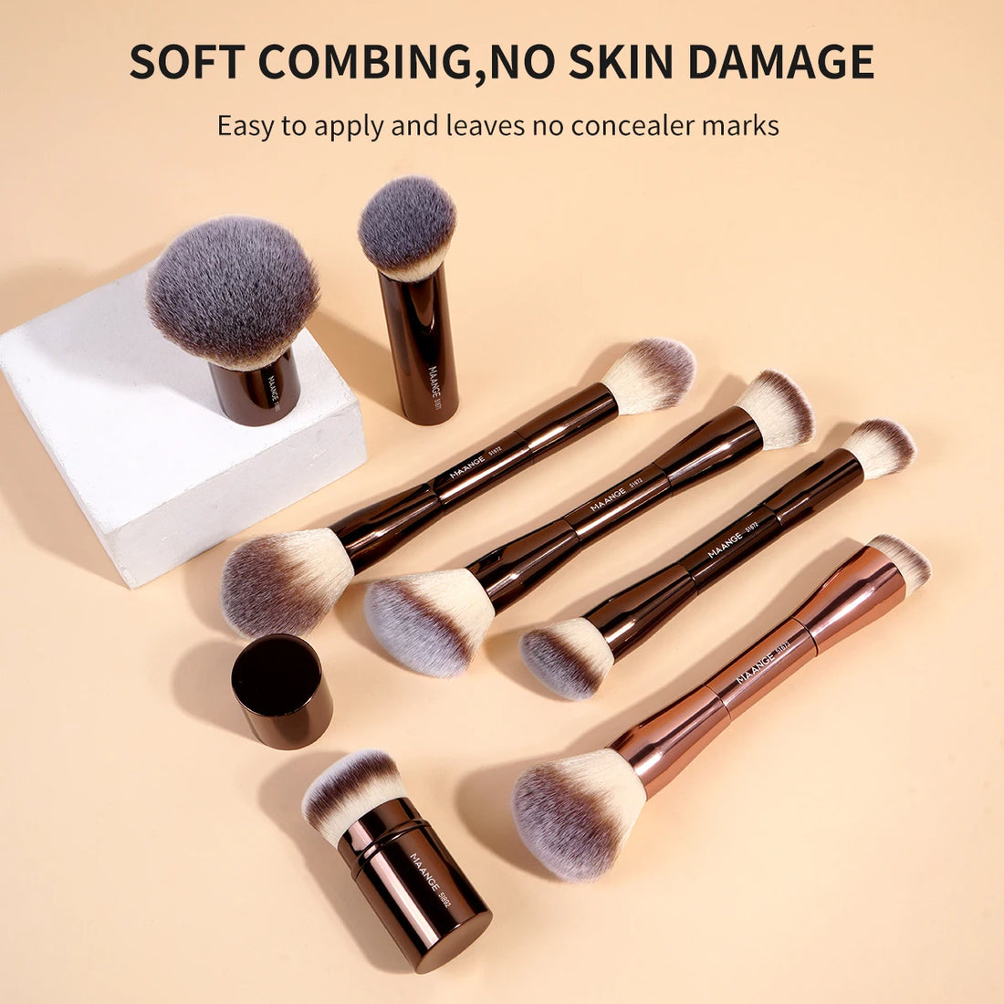 Nova Glam Essentials 20-Piece Double-Ended Brush Set – Compact Travel Makeup Kit