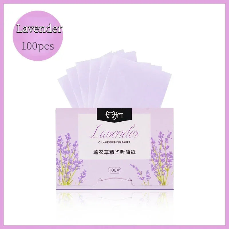 100Pcs Face Oil-absorbing Paper Face Wipes Facial Cleanser Protable Oil Control Oil-absorbing Sheets Blotting Tissue Makeup Tool