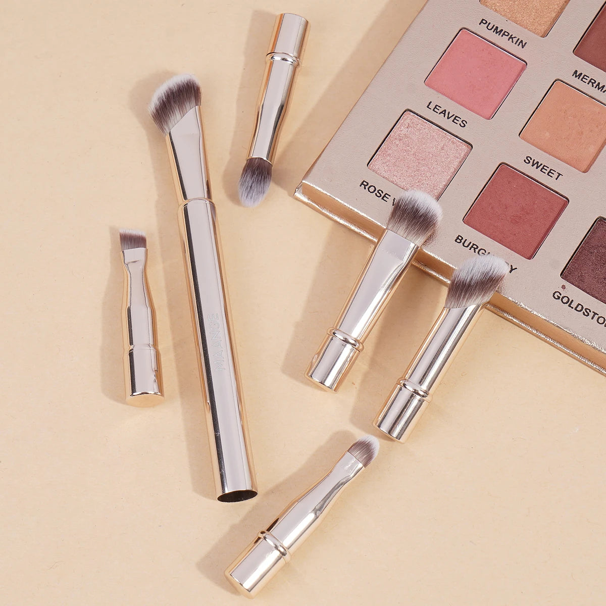 Nova Glam Essentials 6-Piece Detachable Travel Brush Set – Compact Metal Handle Design