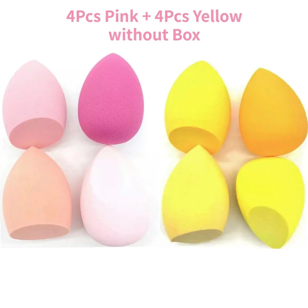 Nova Glam Essentials 8-Piece Latex Makeup Sponge Set – Purple Beauty Egg Blenders & Mini Puffs