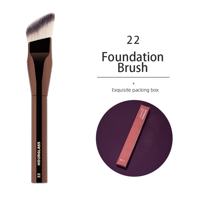 Nova Glam Essentials Angled Foundation Brush – Synthetic Bristles for Liquid & Cream Blending