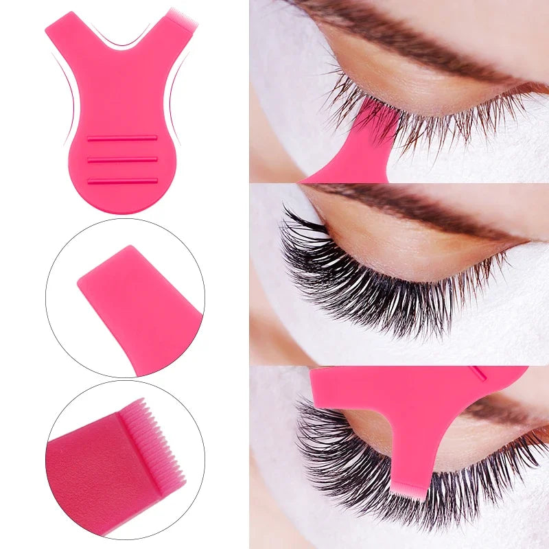 Nova Glam Essentials Reusable Y-Shape Silicone Eyelash Brushes – Professional Lash Extension, Lifting & Perming Tools