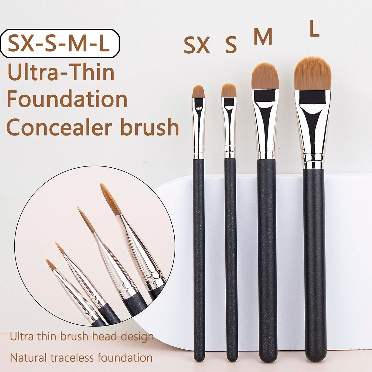 Nova Glam Essentials Ultra-Thin Contour Brush – Precision Flat Foundation & Cream Blending Tool