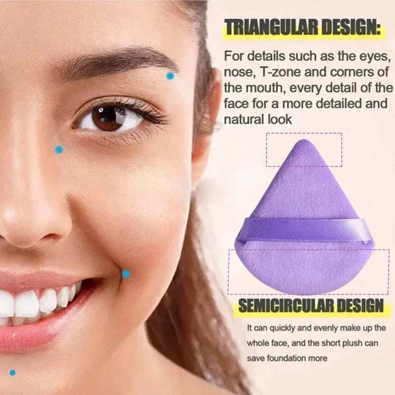 Nova Glam Essentials 12-Piece Velvet Triangle Sponge Set – Purple Hydrophilic Non-Latex Sponges