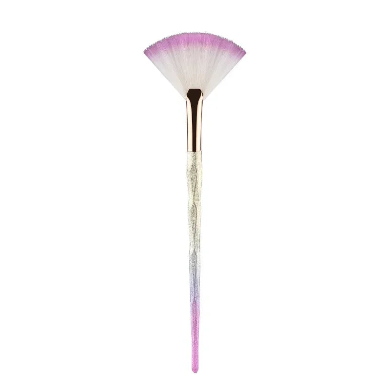 Nova Glam Essentials Fan Blush Brush – Korean-Inspired Wool Bristles for Even Application