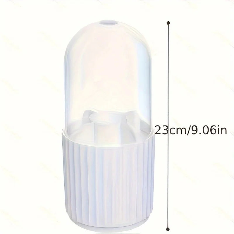 Nova Glam Essentials Rotating Makeup Brush Organizer – Acrylic Cylinder with Dustproof Lid